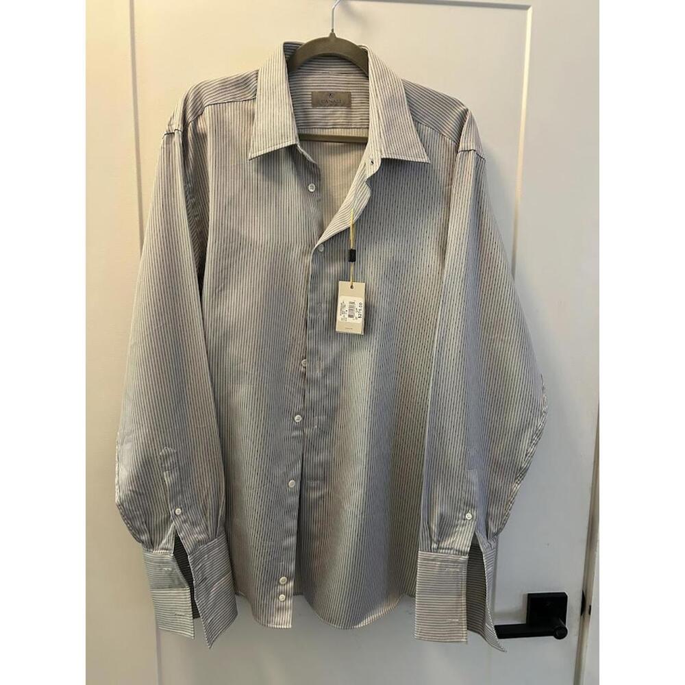 Men's Canali Dress Shirt Modern Fit NWT  IT size 44.5